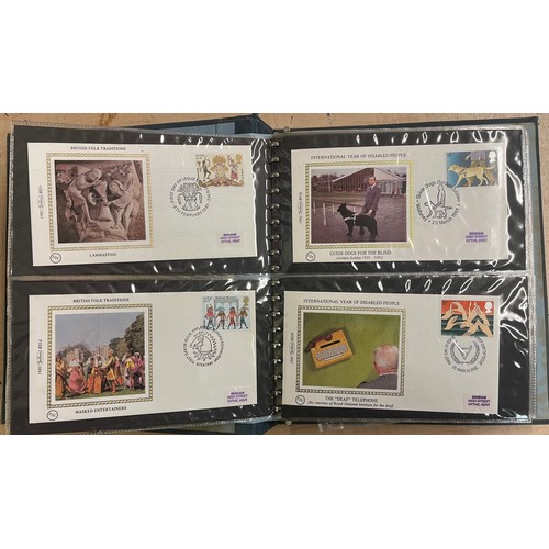 700 - BENHAM SILK FIRST DAY COVERS AND TWO POSTAGE STAMP ALBUMS GREAT BRITAIN