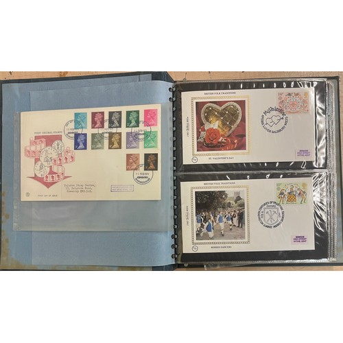 700 - BENHAM SILK FIRST DAY COVERS AND TWO POSTAGE STAMP ALBUMS GREAT BRITAIN