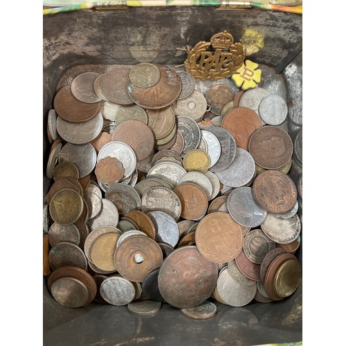 691 - TIN OF PRE DECIMAL GB COMMONWEALTH AND WORLD COINS VARIOUS