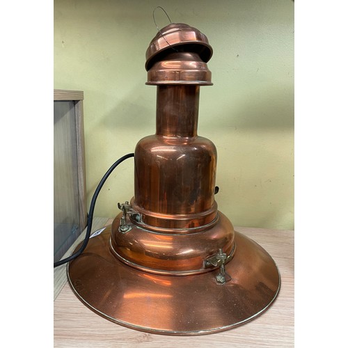 487 - COPPER SUSPENDED LAMP SHADE