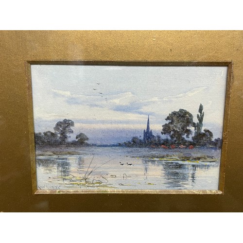 283 - RON WINTER WATERCOLOUR NORFOLK LANDSCAPES A PAIR