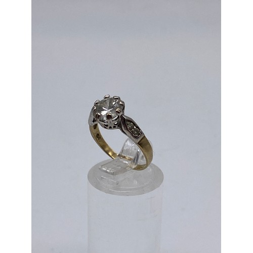 693 - TWO 9CT GOLD CZ SOLITAIRE DRESS RINGS SIZE K 4G OVERALL APPROX