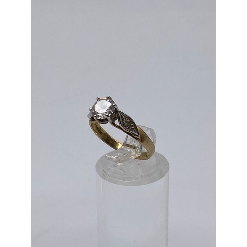 693 - TWO 9CT GOLD CZ SOLITAIRE DRESS RINGS SIZE K 4G OVERALL APPROX