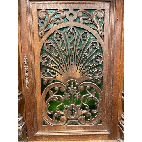 2 - 19TH CENTURY FRENCH OAK HEAVY CARVED BUFFET CUPBOARD