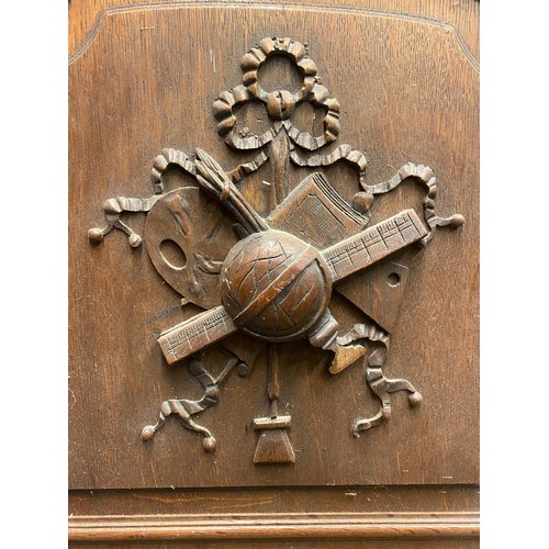 2 - 19TH CENTURY FRENCH OAK HEAVY CARVED BUFFET CUPBOARD