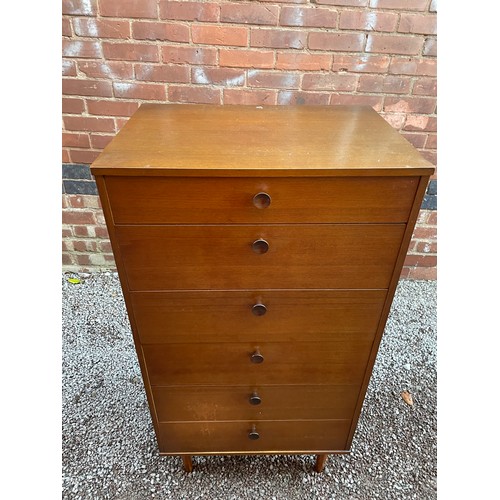 114 - AVALON TEAK SIX DRAWER DRESSING CHEST