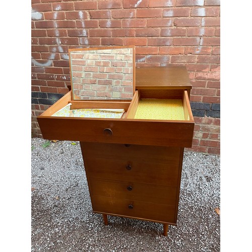 114 - AVALON TEAK SIX DRAWER DRESSING CHEST