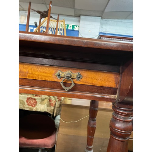 136 - AESTHETIC LATE 19TH CENTURY SIDE TABLE FITTED WITH TWO DRAWERS