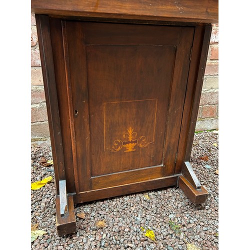 101 - LATE VICTORIAN WALNUT MARQUETRY INLAID DAVENPORT