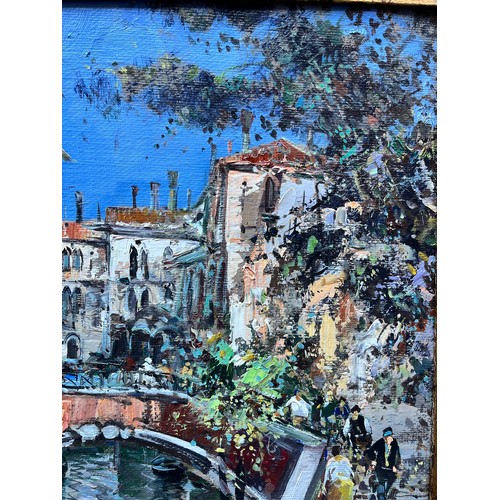 310 - 21ST CENTURY OILS ON CANVAS VENETIAN CANAL SCENE