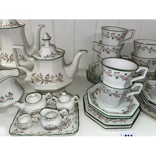 411 - SHELF OF ETERNAL BEAU PATTERN COFFEE AND TEA SETS AND RELATED WARES