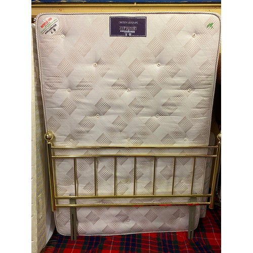 264 - MATTRESS WITH DOUBLE DIVAN BASE AND HEAD BOARD