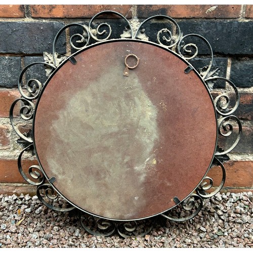 313 - WROUGHT IRON FRAMED CONVEX MIRROR