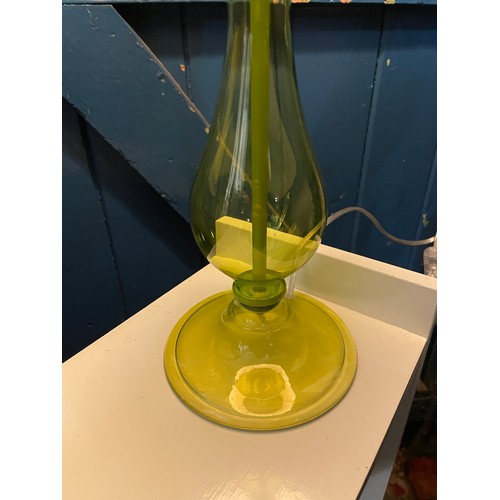 258 - GREEN PERSEPX TABLE LAMP WITH SHADE