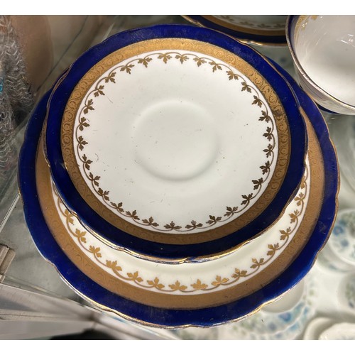 424 - ROYAL BLUE AND GILT TEA SERVICE