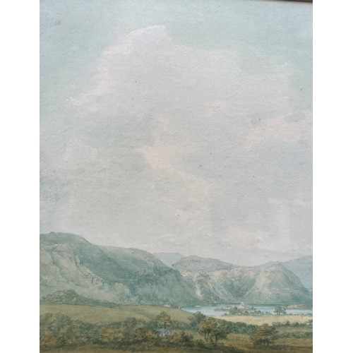 333 - HARRIET LISTER FL 1780-1810 WATERCOLOUR DERWENT WATER FROM THE VICARAGE CIRCA 1789