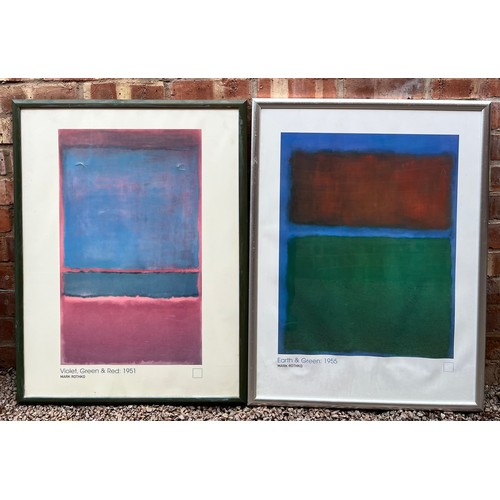 319 - TWO MARK ROTHKO LITHOGRAPHIC PRINTS AND THREE ABSTRACT CANVAS