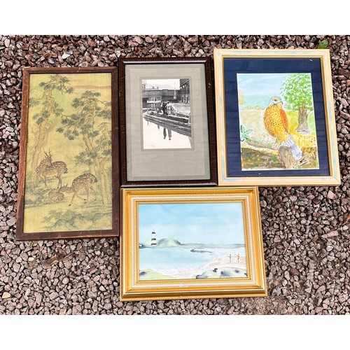 387 - BOX OF VARIOUS PRINTS AND FRAMES