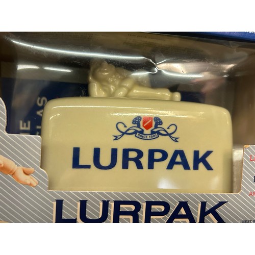 477 - BOXED LIMITED EDITION LURPACK ADVERTISING TOAST RACK, EGG CUPS AND BUTTER DISH