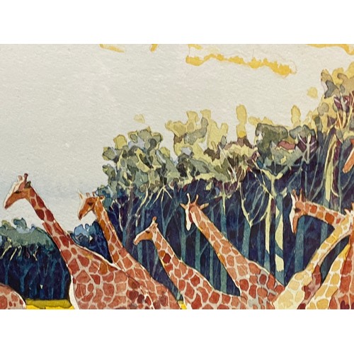 317 - PETER WELTON LIMITED EDITION PRINT 22/100 GIRAFFES