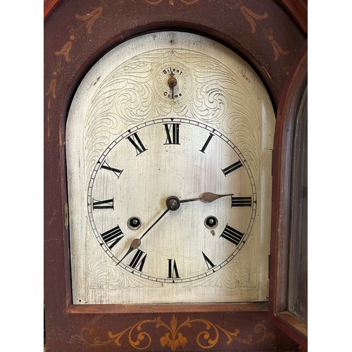 499 - EDWARDIAN EIGHT DAY MANTLE CLOCK IN MARQUETRY INLAID CASE