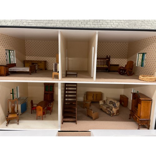 550 - MOCK TUDOR DOLLS HOUSE WITH FURNISHINGS