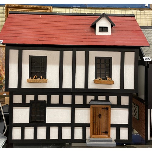 549 - MOCK TUDOR DOLLS HOUSE WITH FURNISHINGS