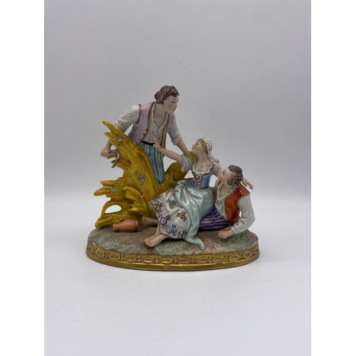 610 - DRESDEN PORCELAIN FIGURE GROUP OF THE UNFAITHFUL LOVERS