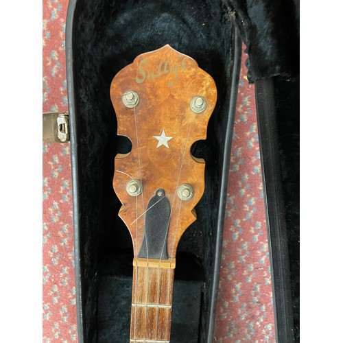 229A - MAROON CASED SULLYS WAVENEY BANJO