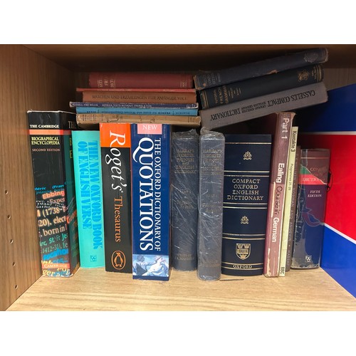 418 - SHELF - SHORTER OXFORD ENGLISH DICTIONARIES TWO VOLUMES, OTHER DICTIONARIES, AND THESAURUS’