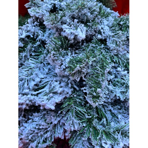 297 - FLOCKED SNOW EFFECT CHRISTMAS TREE AND NOVELTY ELF FIGURES