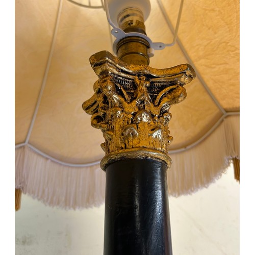 488 - GILDED CORINTHIUM COLUMN TABLE LAMP