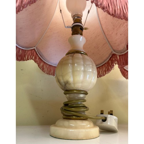 502 - SELECTION OF ALABASTER AND ONYX TABLE LAMPS