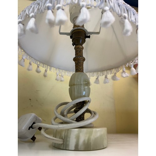 502 - SELECTION OF ALABASTER AND ONYX TABLE LAMPS