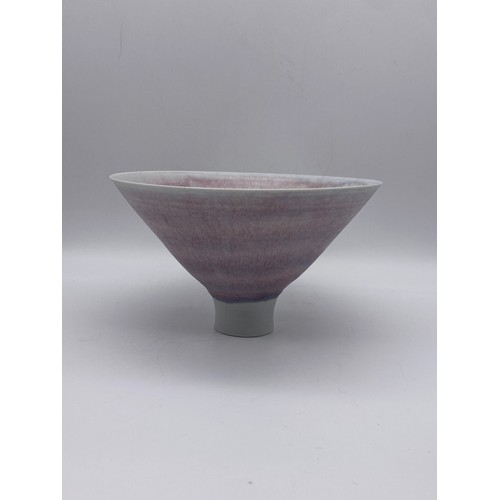 630 - MARY RICH STUDIO POTTERY CONICAL PEDESTAL BOWL AND A SMALLER EXAMPLE