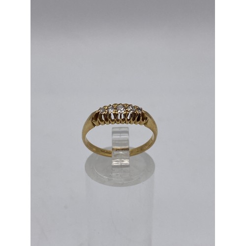 680 - 18CT FIVE STONE DIAMOND RING SIZE O 3.2G APPROX