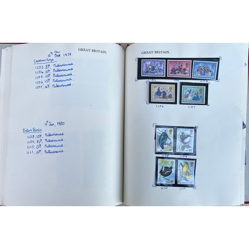 596 - THREE GB POSTAGE STAMP FDC AND POST CARD ALBUMS