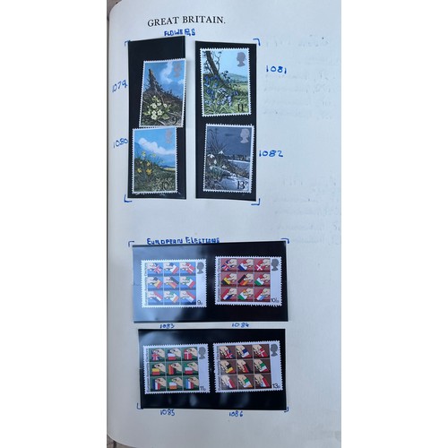 596 - THREE GB POSTAGE STAMP FDC AND POST CARD ALBUMS