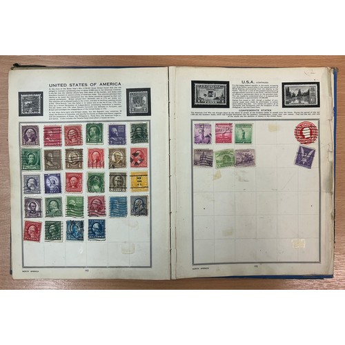 590 - WORLD STAMP ALBUM, SELECTION OF SILK CARDS, AND PRINCESS DIANA FIRST DAY COVER