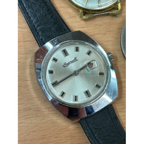 591 - INGERSOL GENTS WRISTWATCH, ROAMER WRISTWATCH, AND QUEEN ELIZABETH II COINS