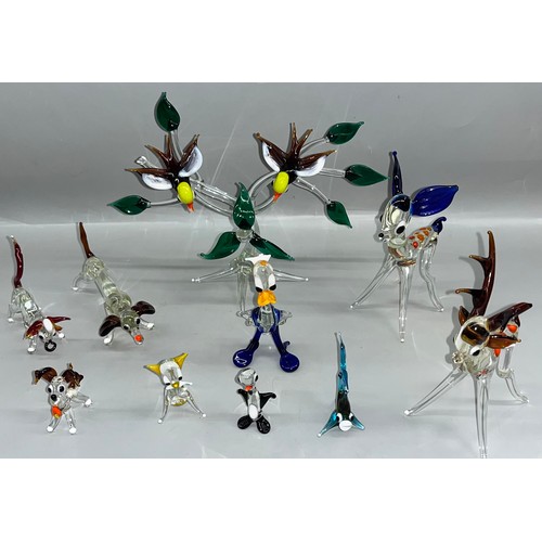 642 - GROUP OF ITALIAN BLOWN GLASS ANIMAL FIGURES