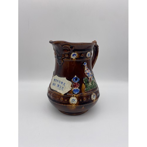 553 - TREACLE GLAZED BARGEWARE FORGET ME NOT JUG