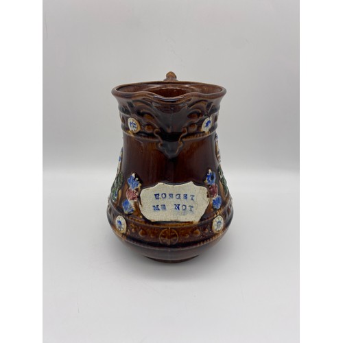 553 - TREACLE GLAZED BARGEWARE FORGET ME NOT JUG