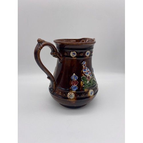 553 - TREACLE GLAZED BARGEWARE FORGET ME NOT JUG