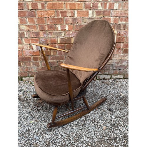 31 - ERCOL ELM ROCKING CHAIR