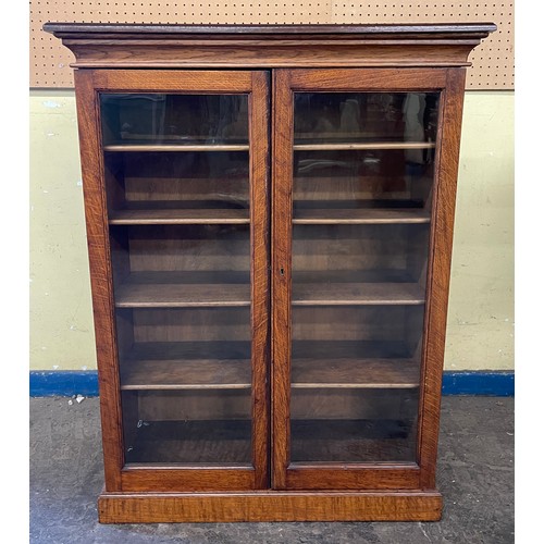 69 - EDWARDIAN OAK GLAZED DOOR SMALL CABINET