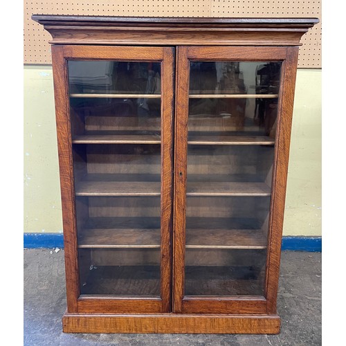 69 - EDWARDIAN OAK GLAZED DOOR SMALL CABINET