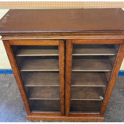 69 - EDWARDIAN OAK GLAZED DOOR SMALL CABINET