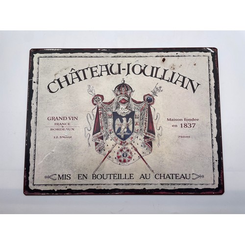 358 - REPRODUCTION ENAMEL VINTAGE WINE CHATEAU SIGN