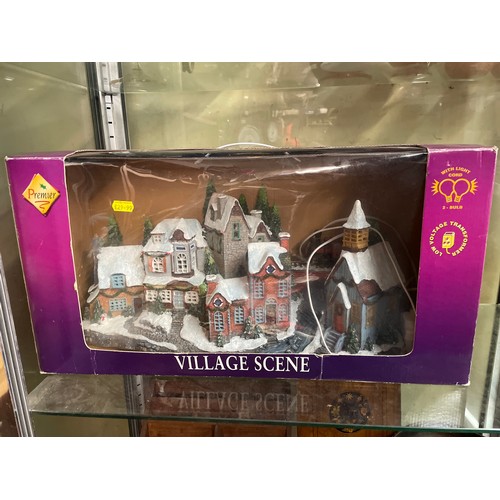 353 - BOXED PLUG IN VILLAGE SCENE CHRISTMAS DECORATION